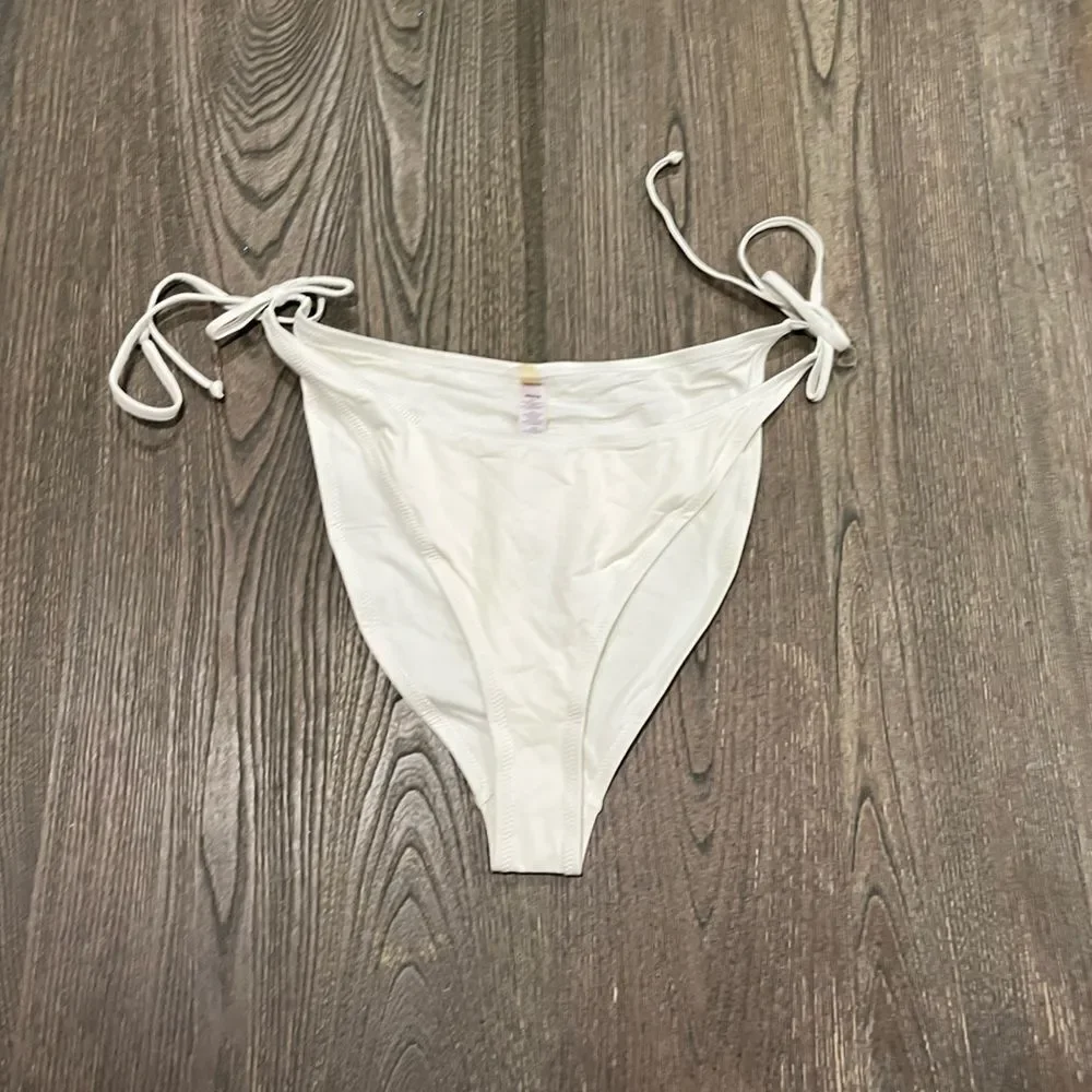 NWT Skims Recycled Swim Dipped Tie Bottoms Bikini Swimwear Lined Cream 2X